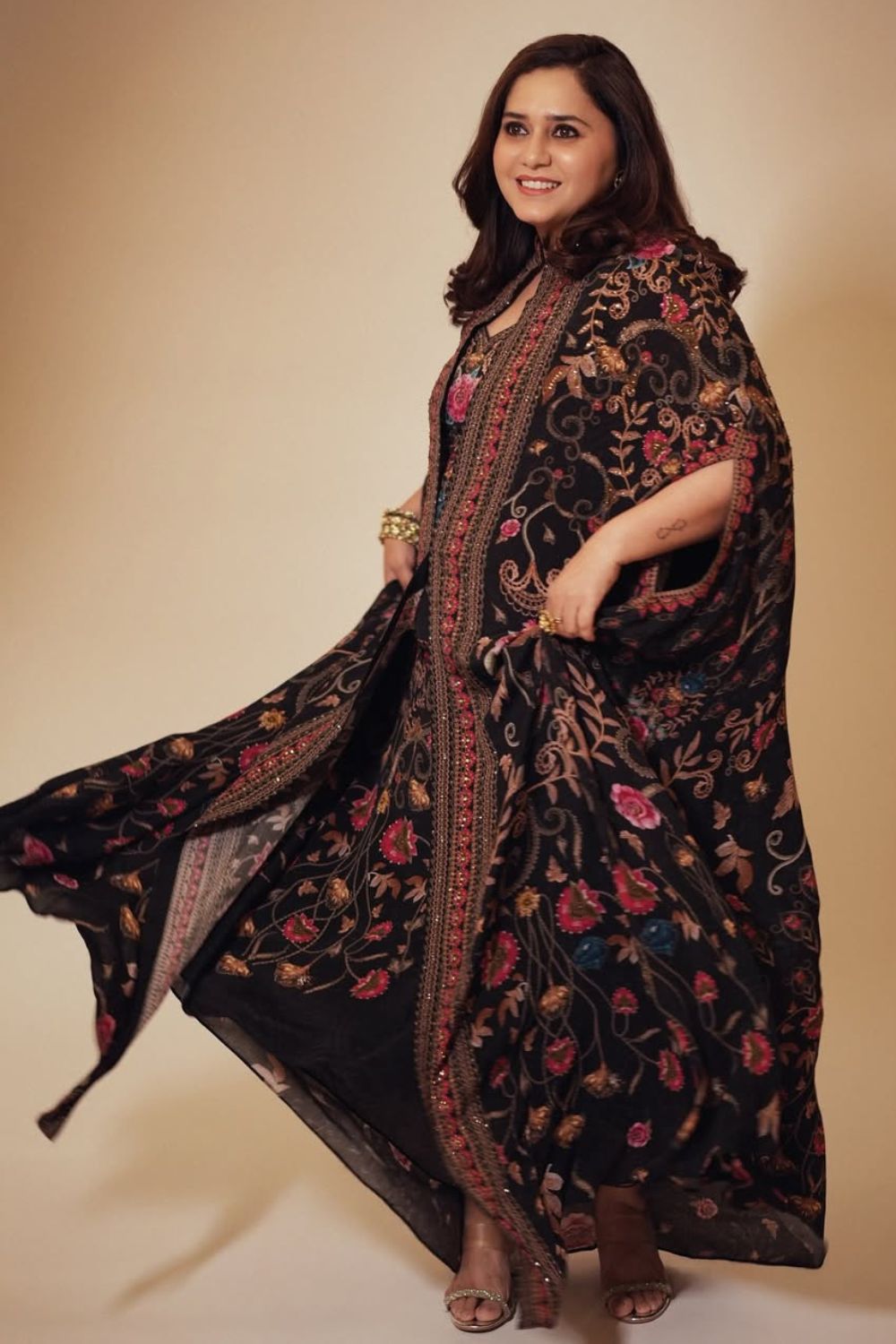 Priya Saraiyah in our Zahra Cape Kaftan Gown
