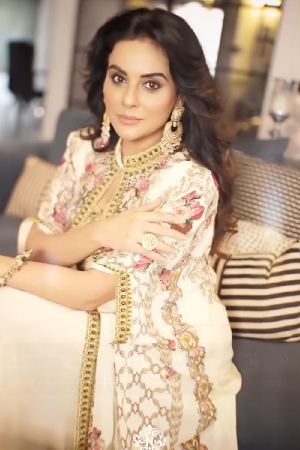 Sara Arfeen Khan in our Naaz Cape Kaftan Gown