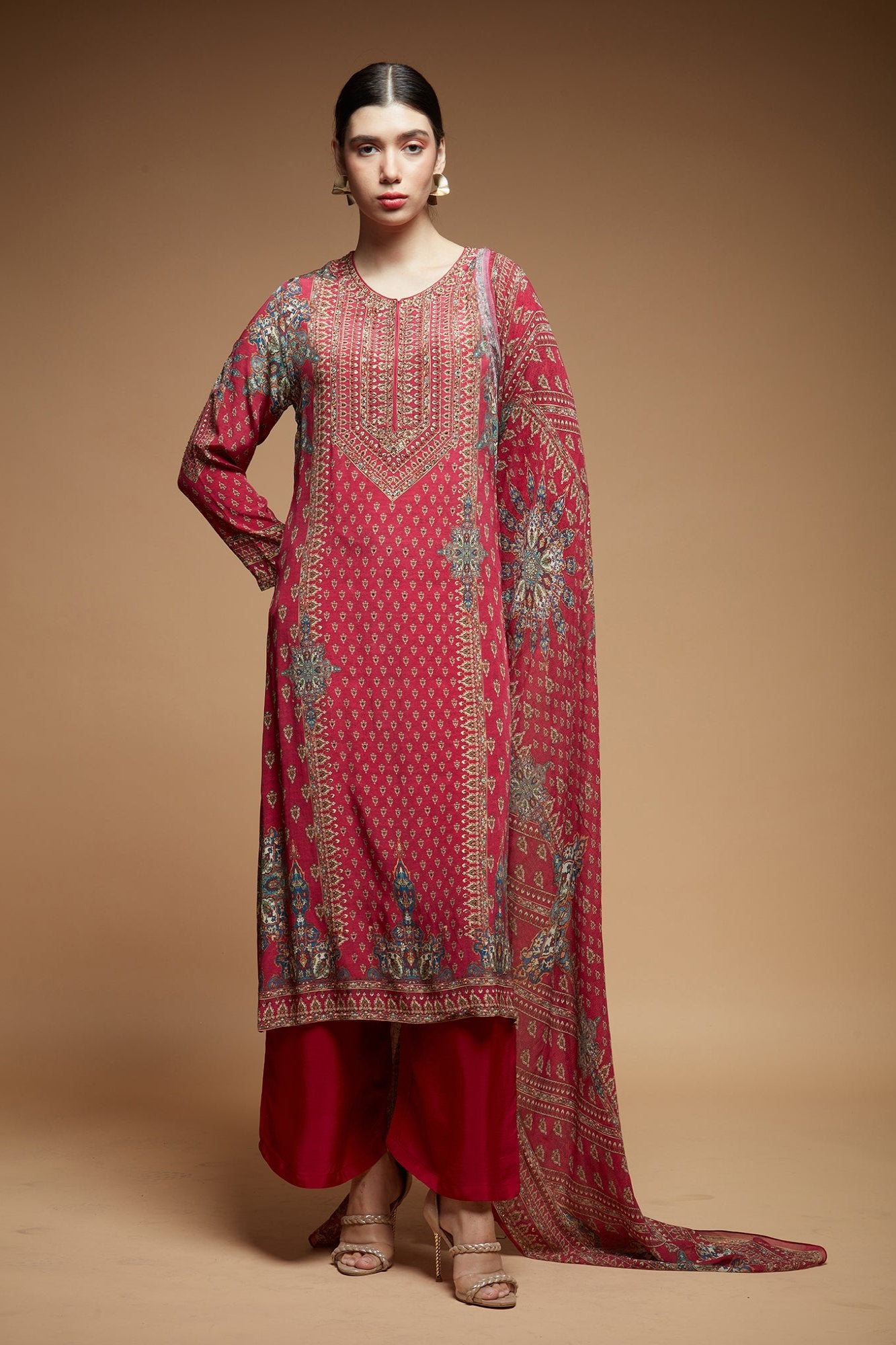 Fuchsia-Color-Suit-Set