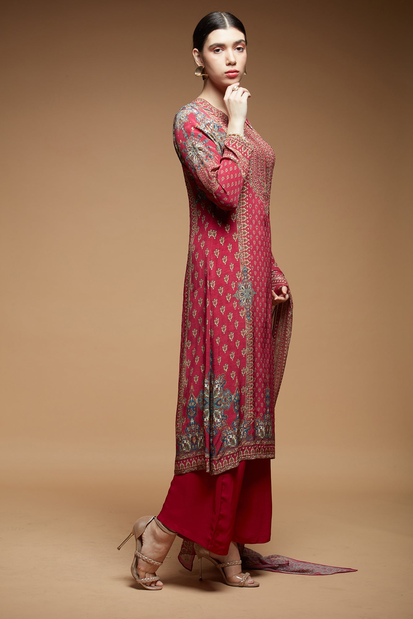 Fuchsia-Color-Suit-Set