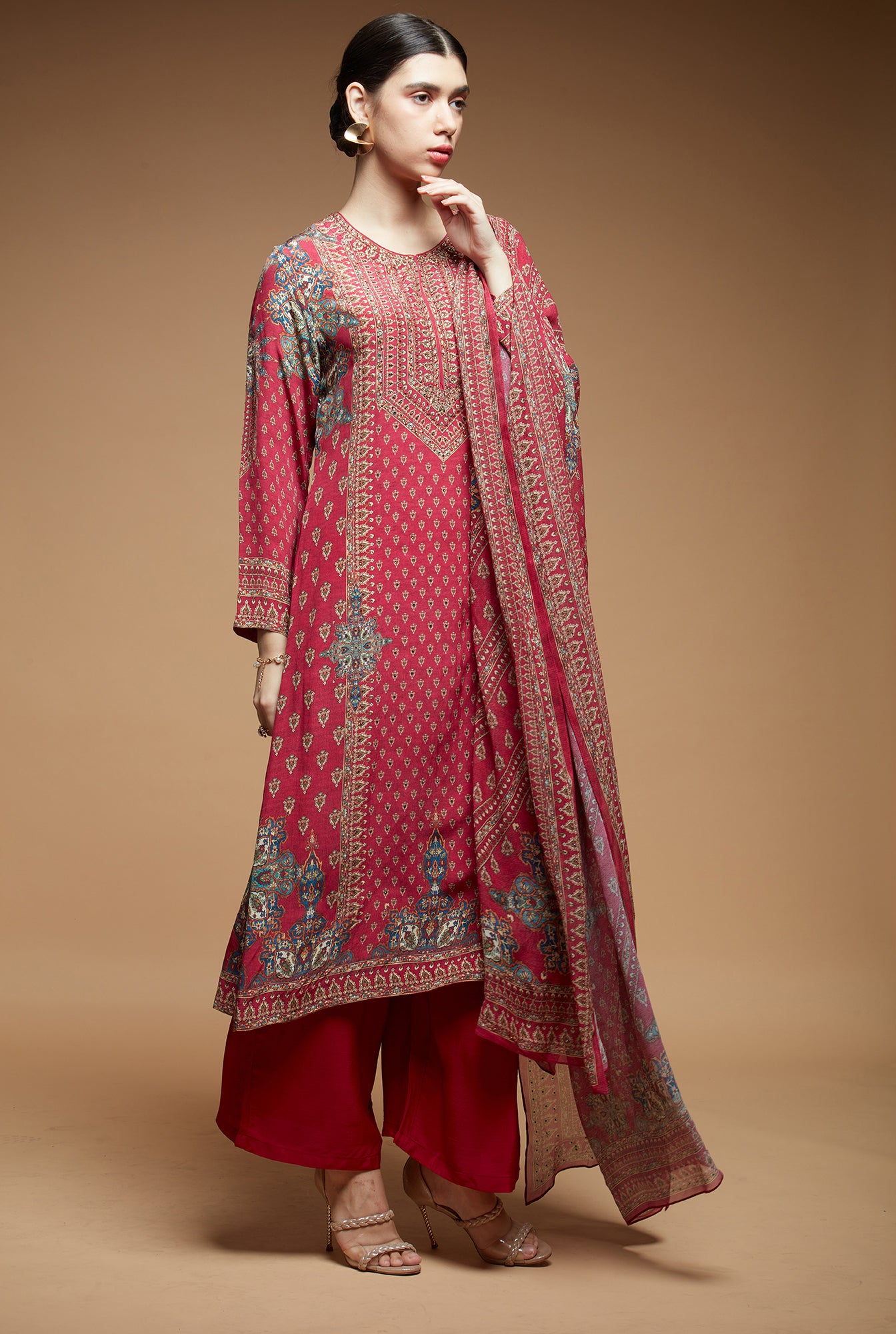 Fuchsia-Color-Suit-Set