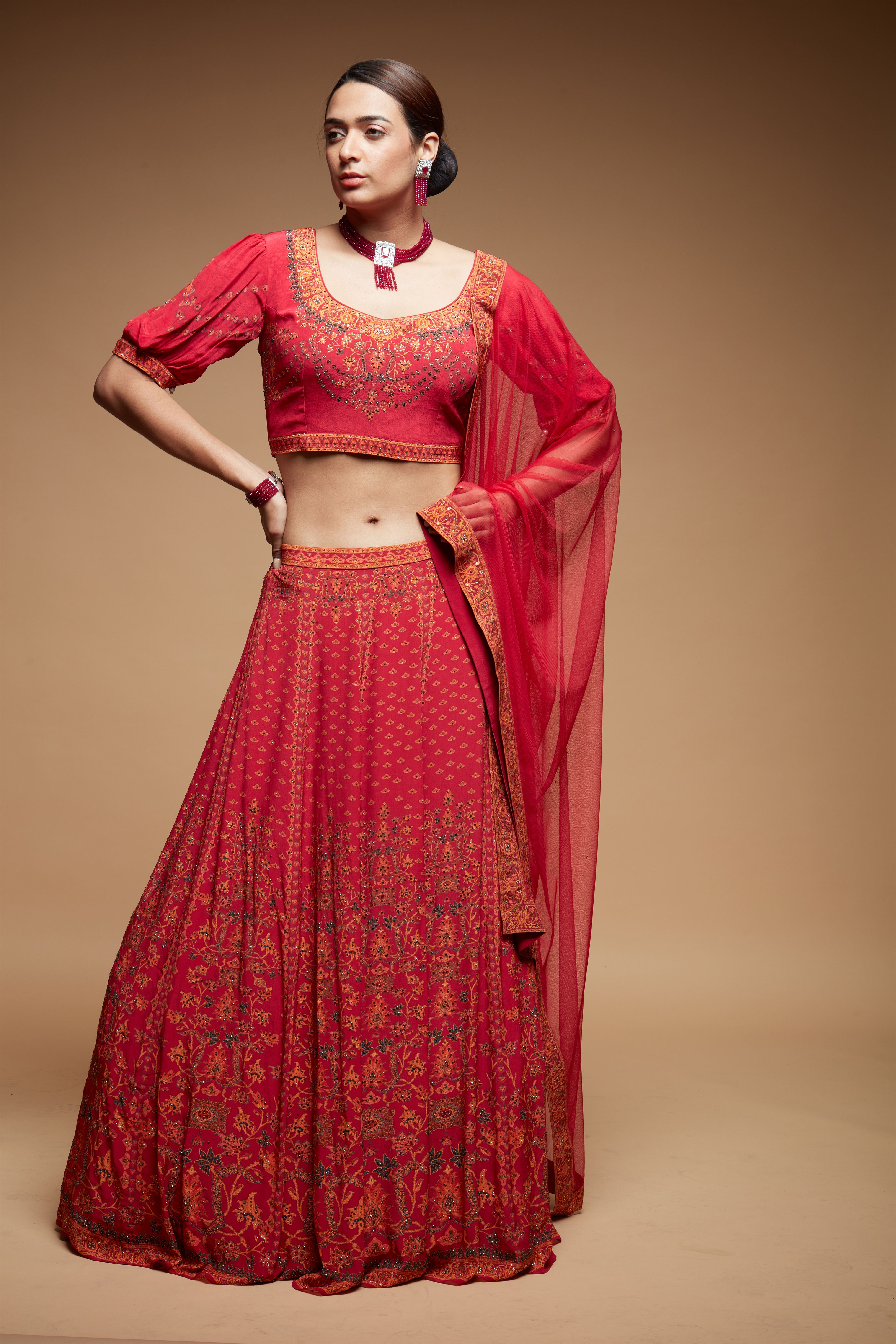 Red Color Lehnga