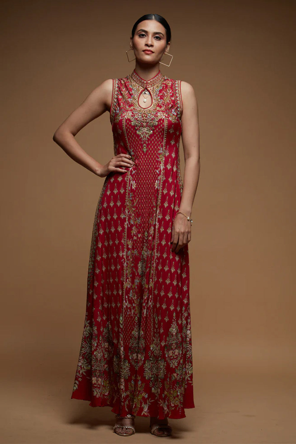 Red Victorian Floral Gown