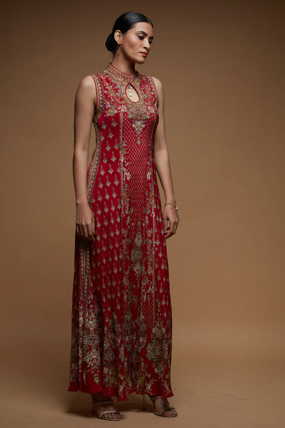 Red Victorian Floral Gown