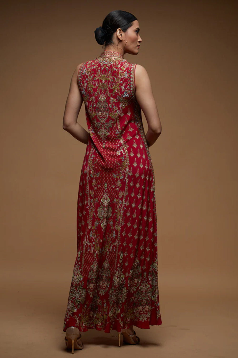 Red Victorian Floral Gown