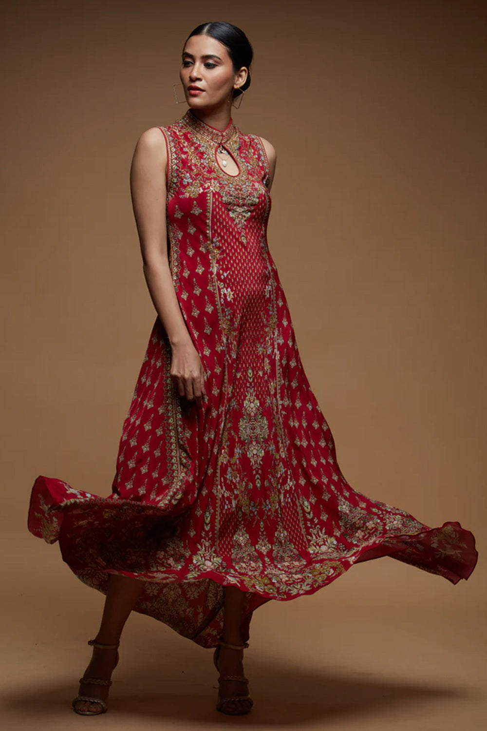 Red Victorian Floral Gown