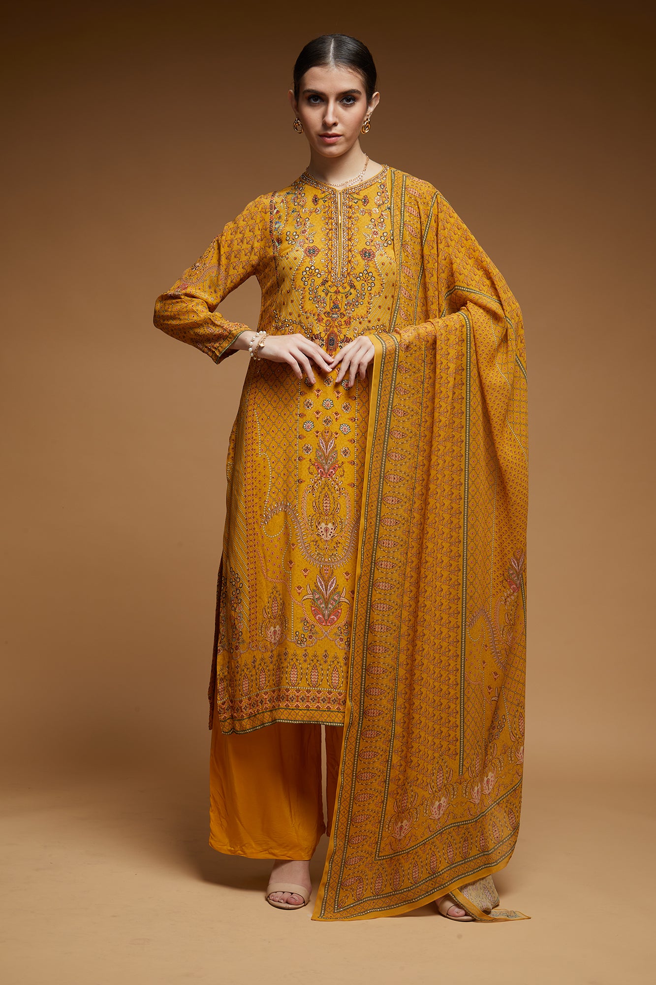 Mustard-Color-Suit-Set