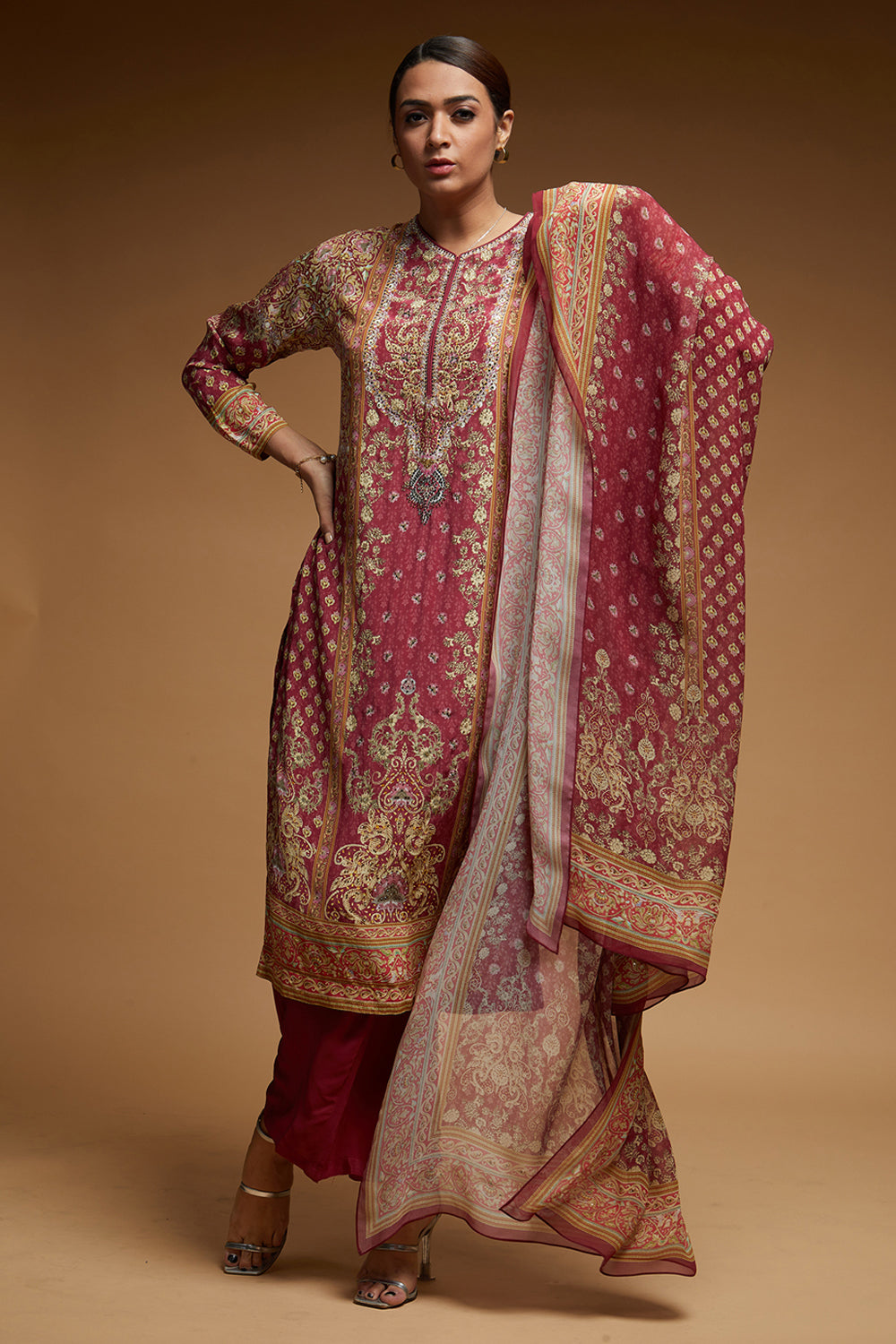 Pale Pink Color Suit Set