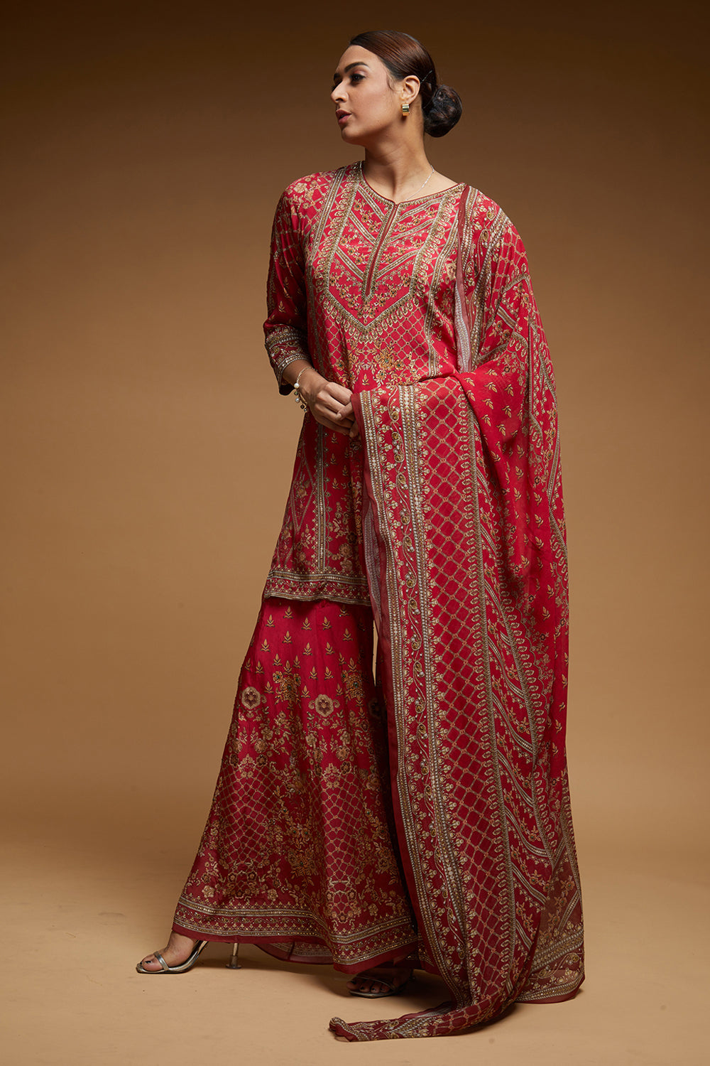 Red Color Sharara