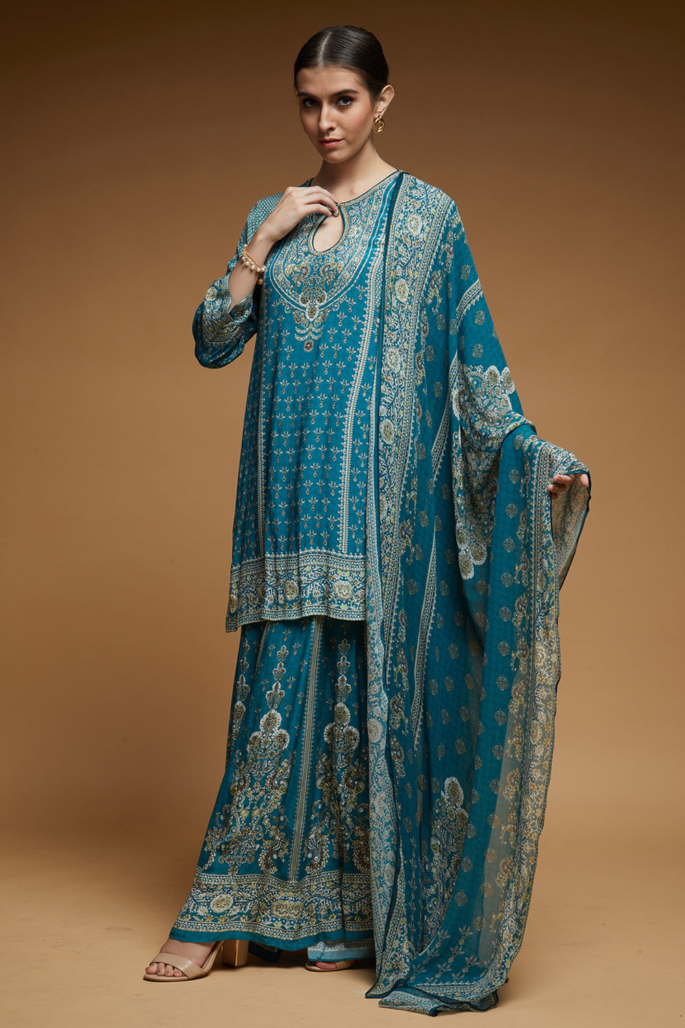 Teal Color Sharara