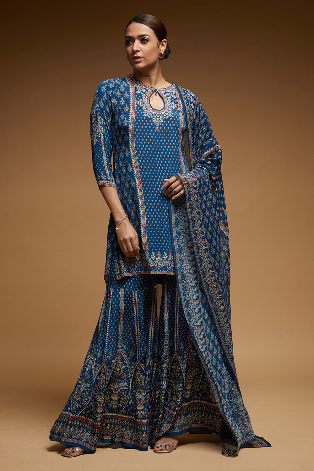 Blue Color Sharara
