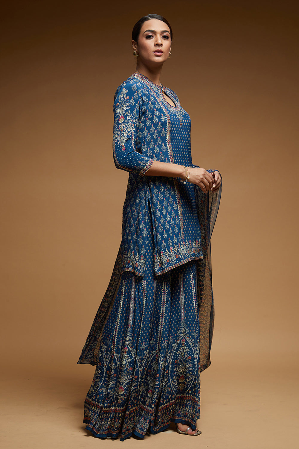 Blue Color Sharara