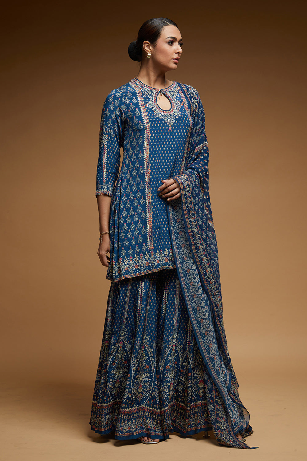 Blue Color Sharara