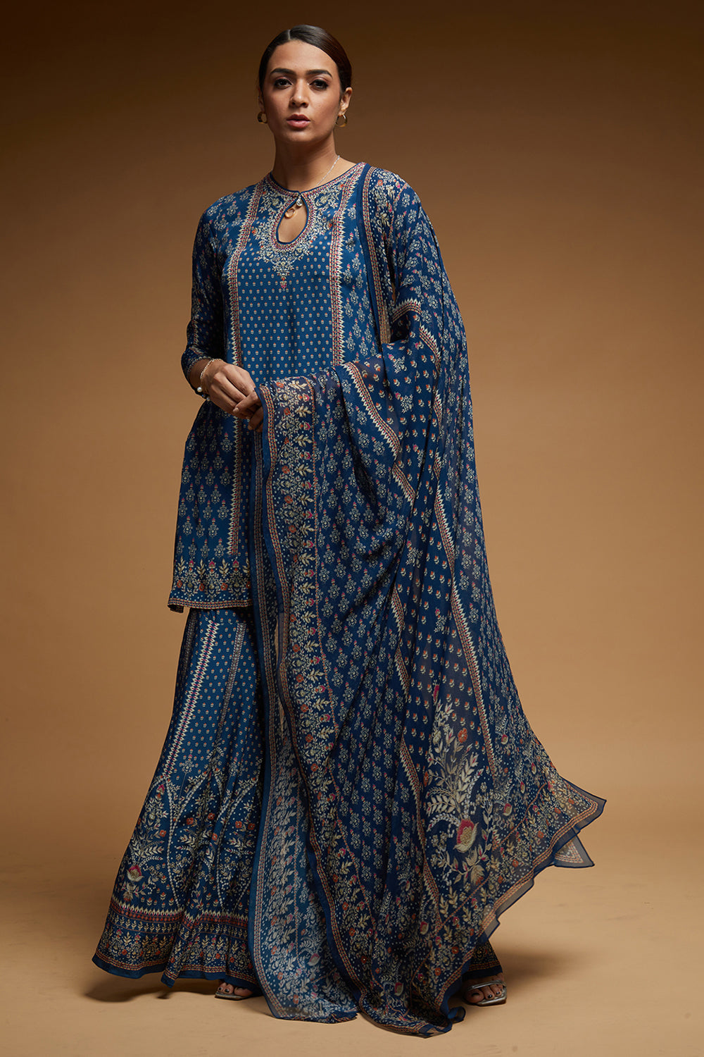 Blue Color Sharara