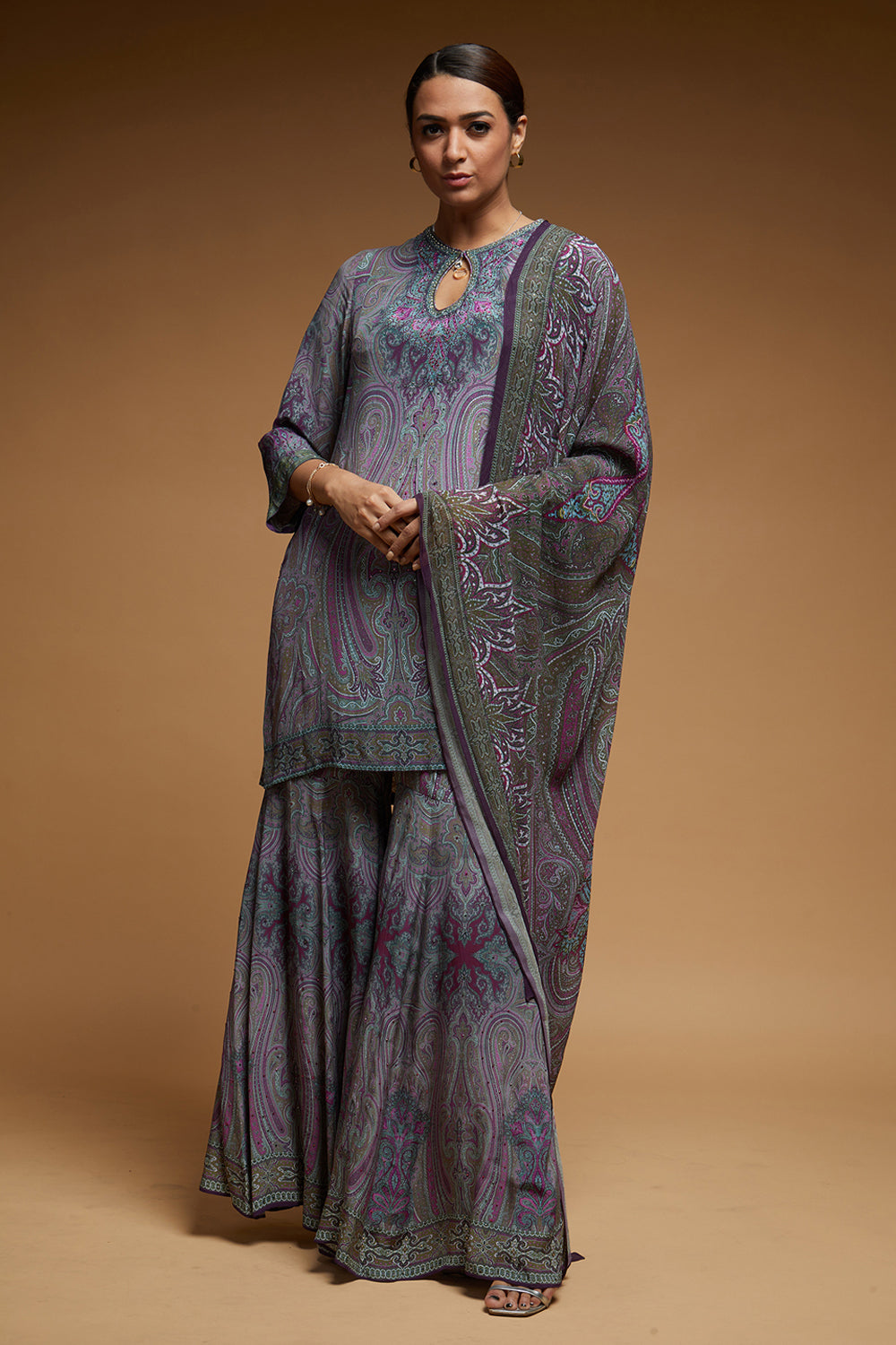 Purple Colour Sharara