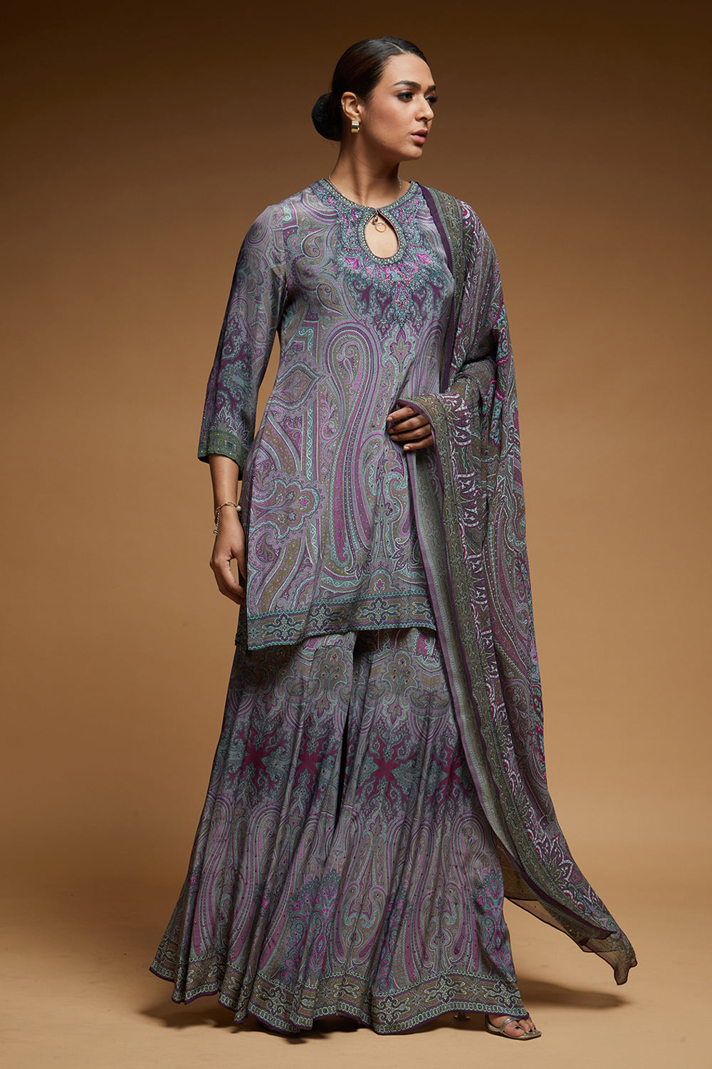Purple Colour Sharara