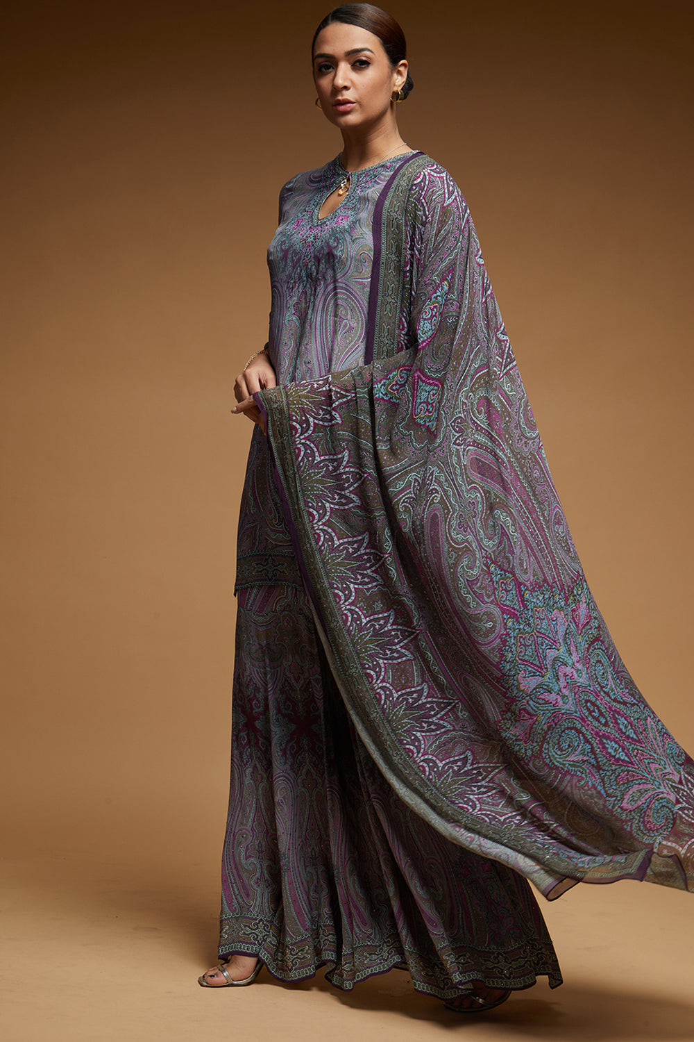 Purple Colour Sharara