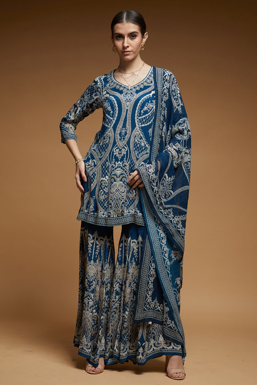 Blue Color Sharara