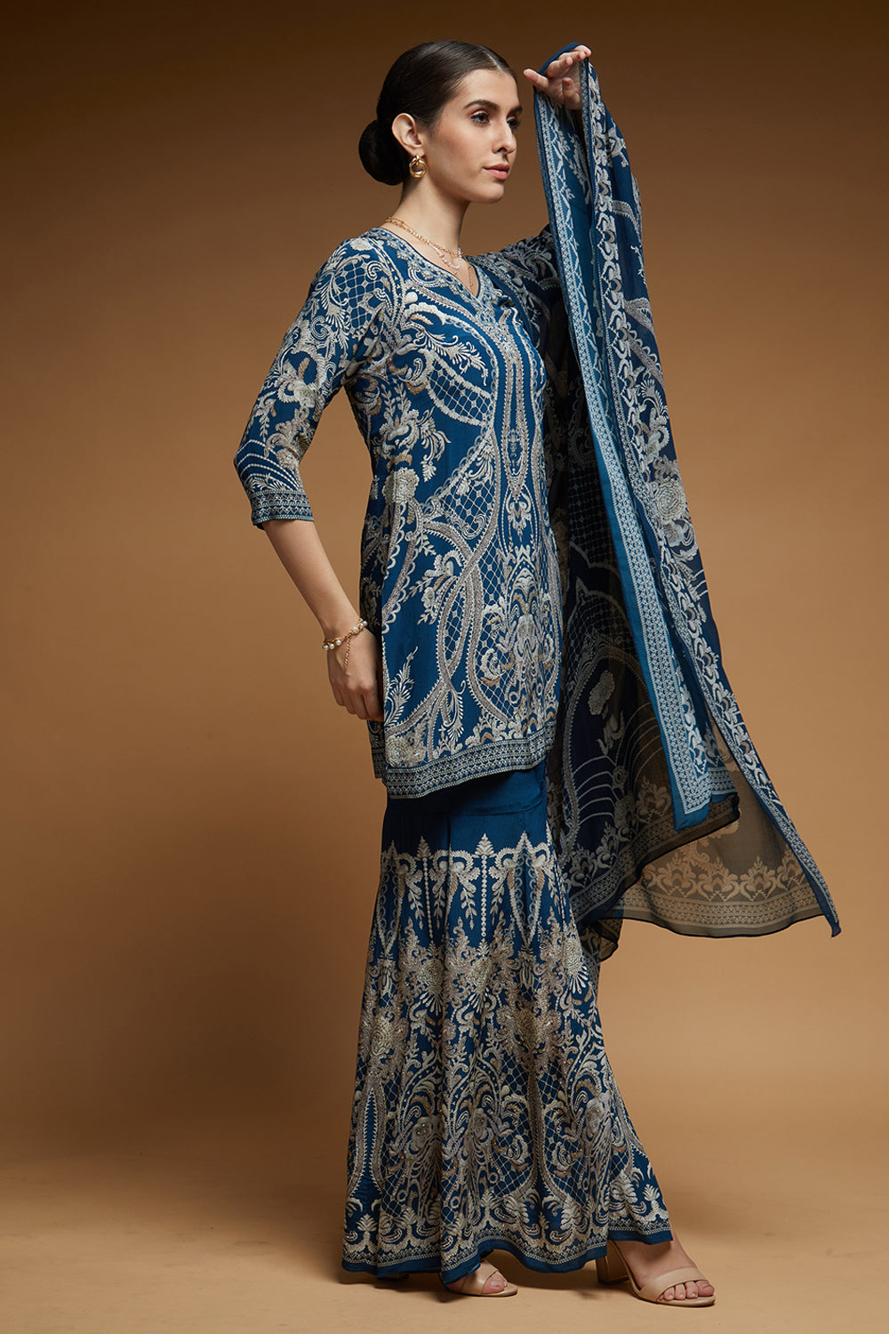Blue Color Sharara