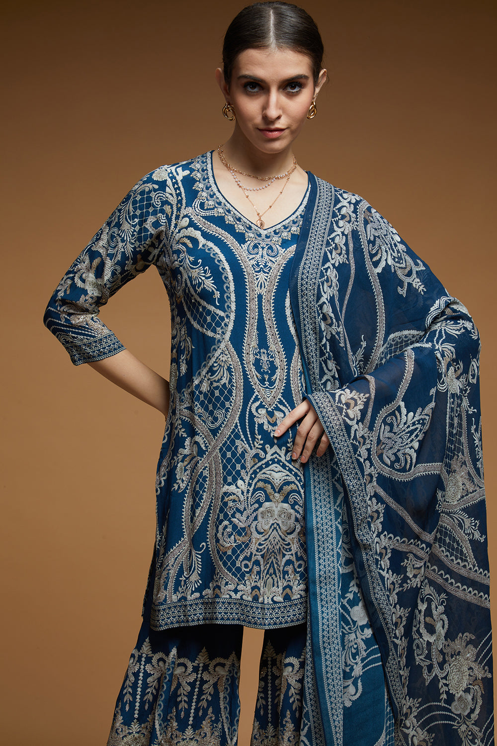 Blue Color Sharara