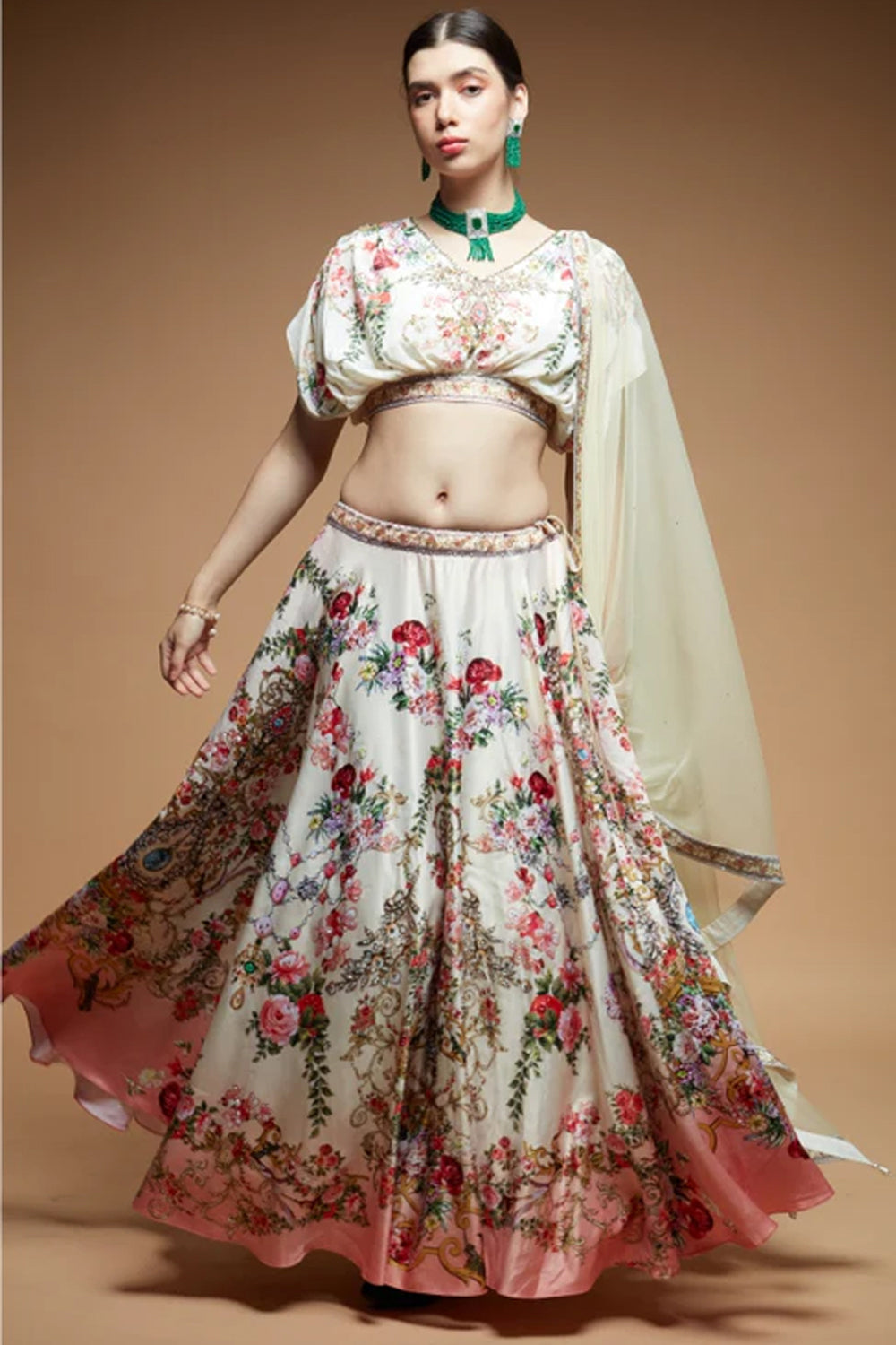 Beige Lehenga Set