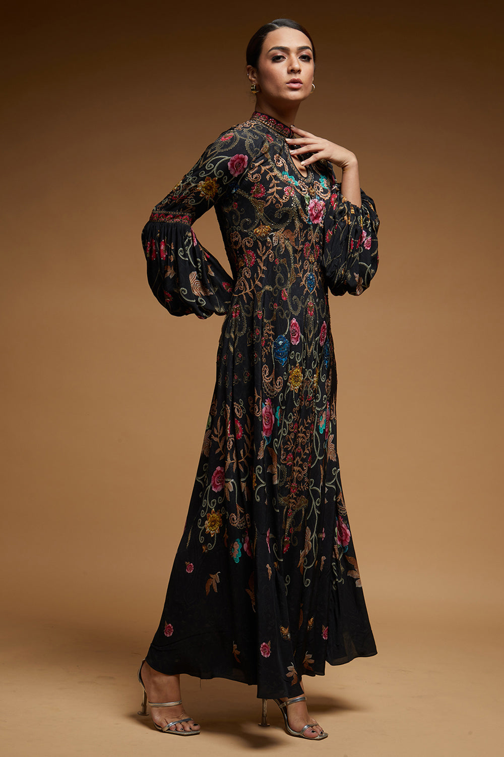 Black Color Halter Gown