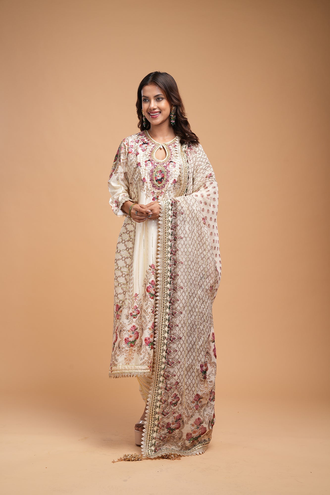 Beige-Color-Kurta-Set