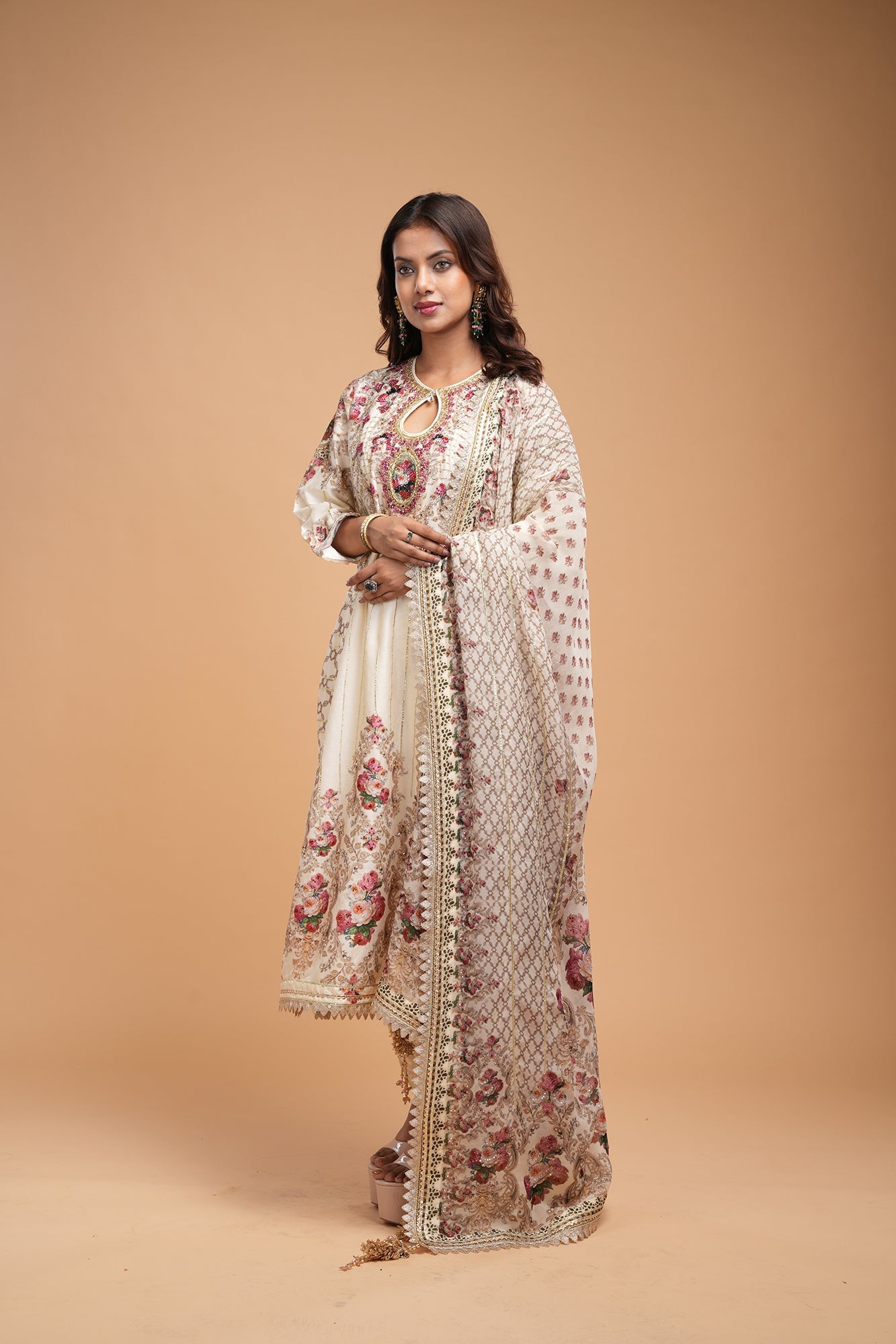 Beige-Color-Kurta-Set