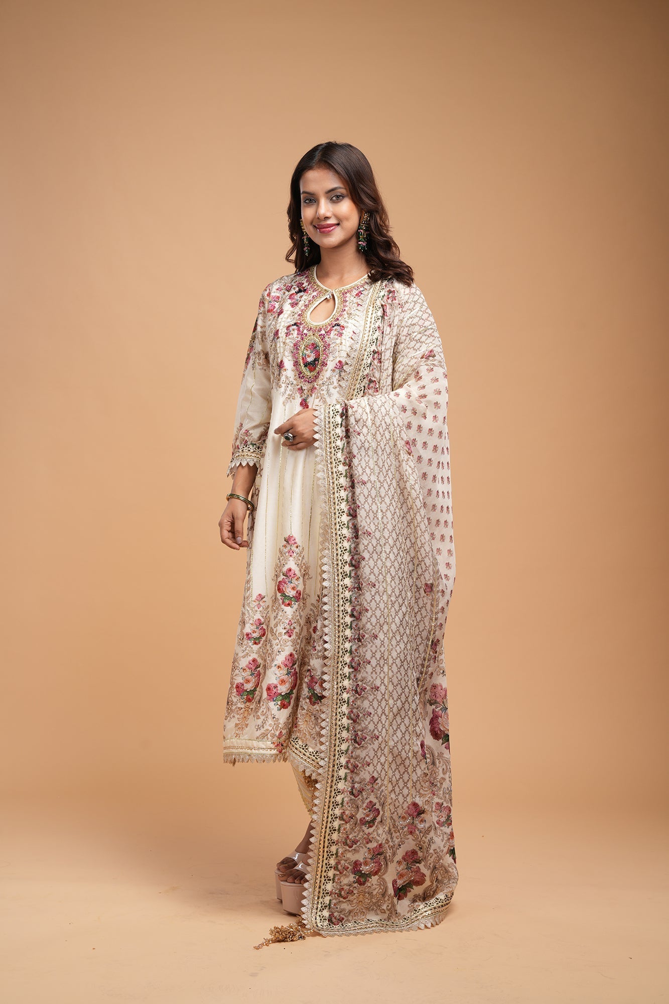 Beige-Color-Kurta-Set