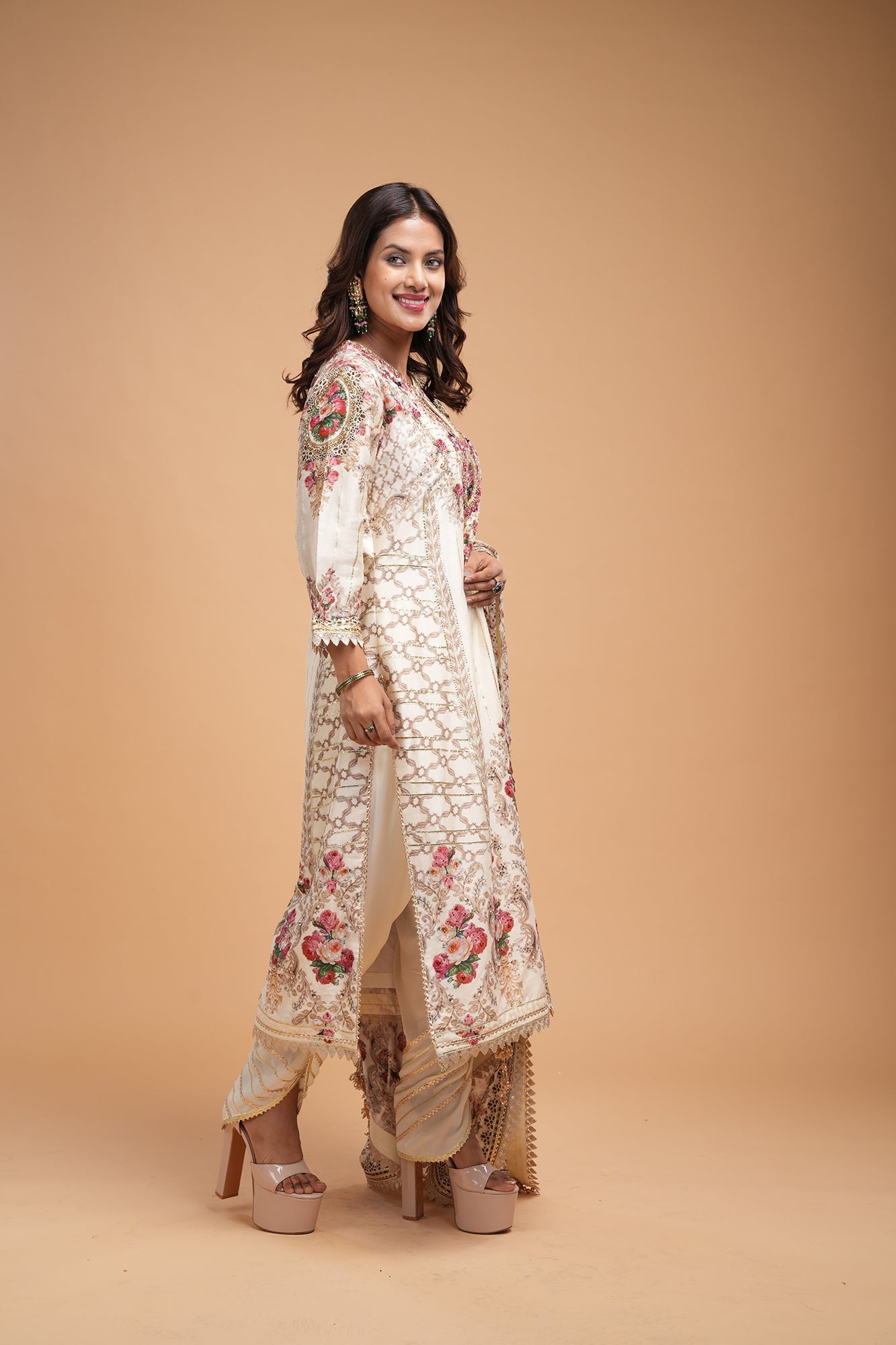 Beige-Color-Kurta-Set