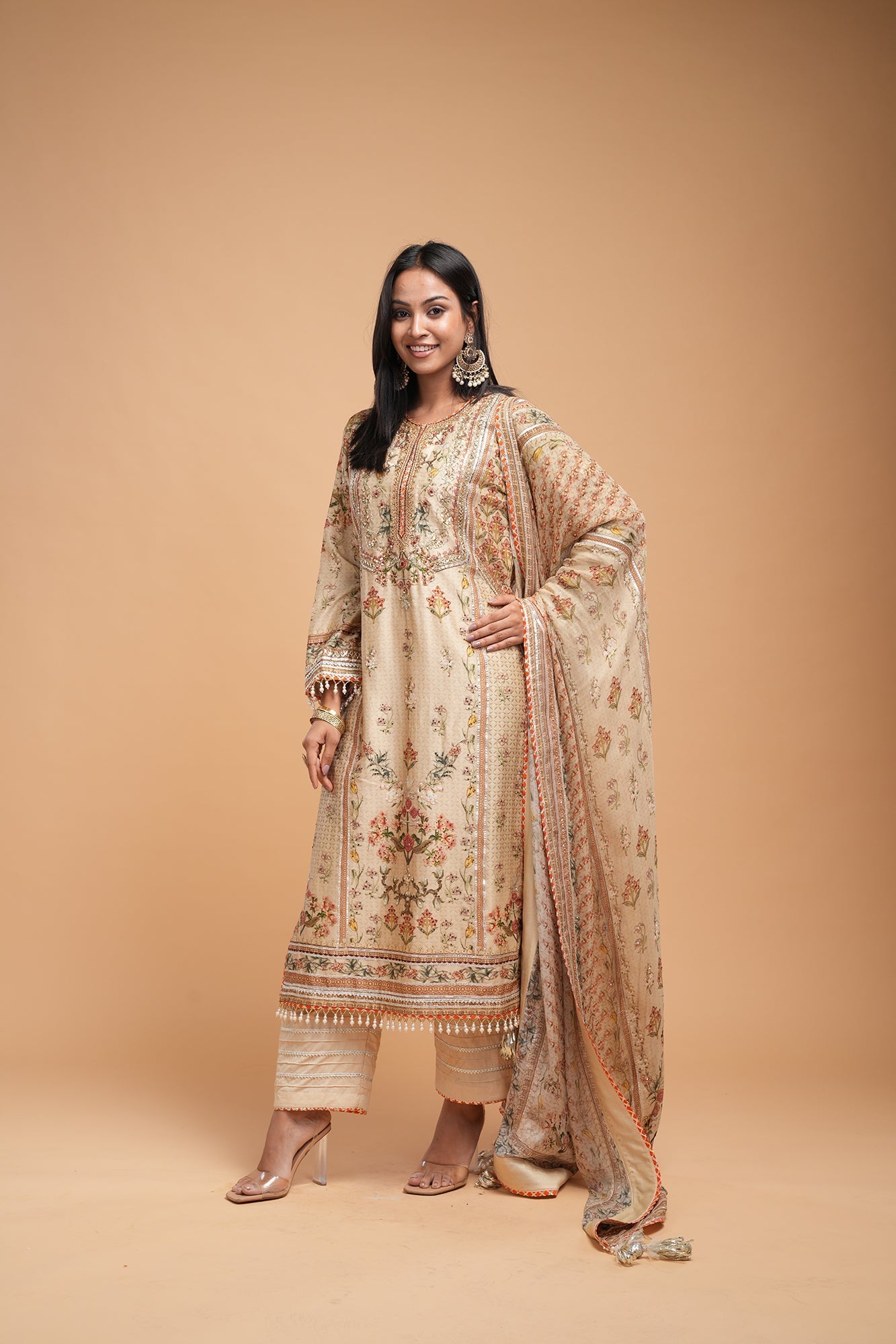 Beige-Color-Kurta-Set