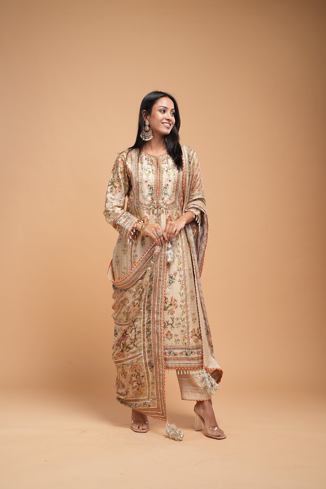 Beige-Color-Kurta-Set