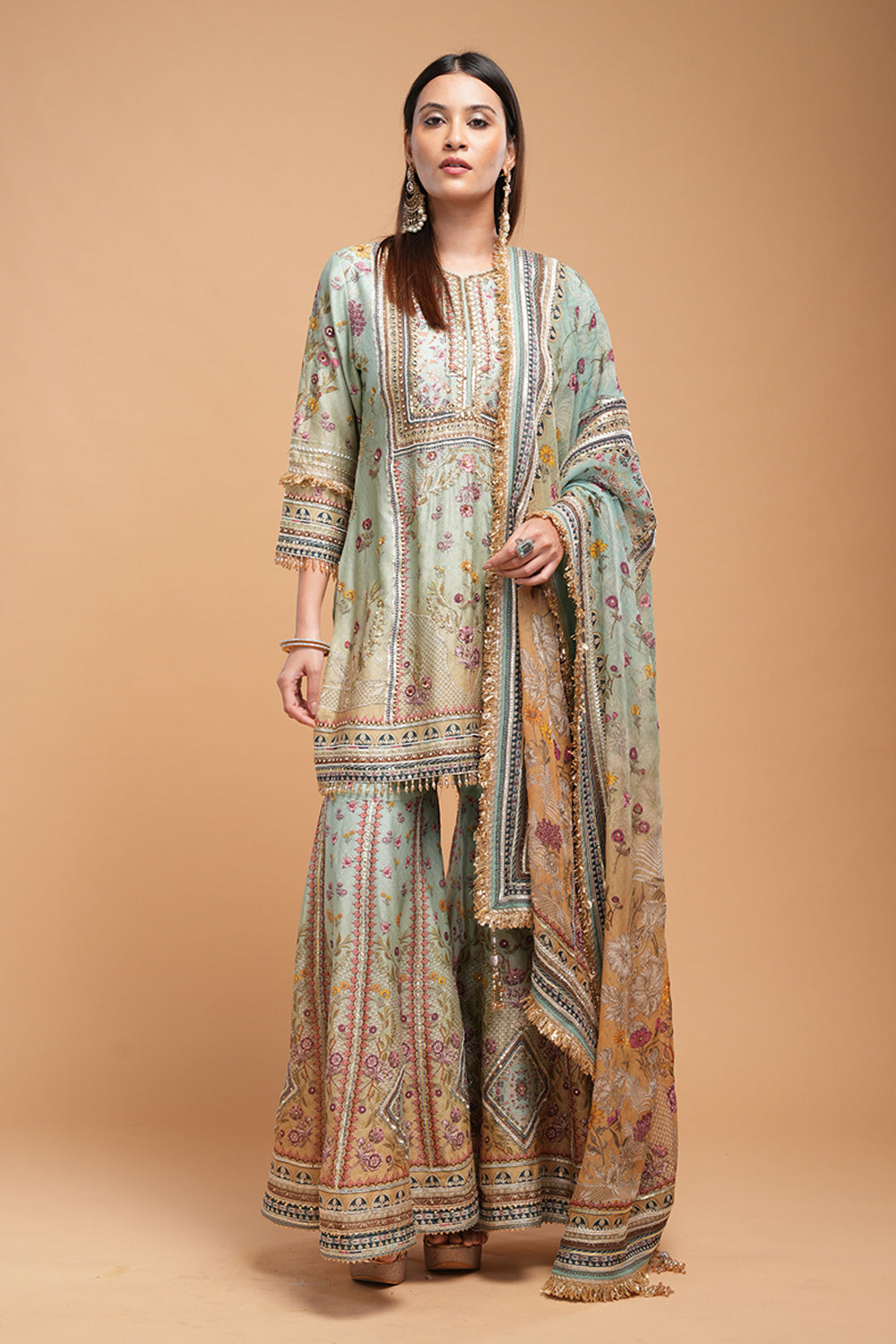 Aqua Sharara Set