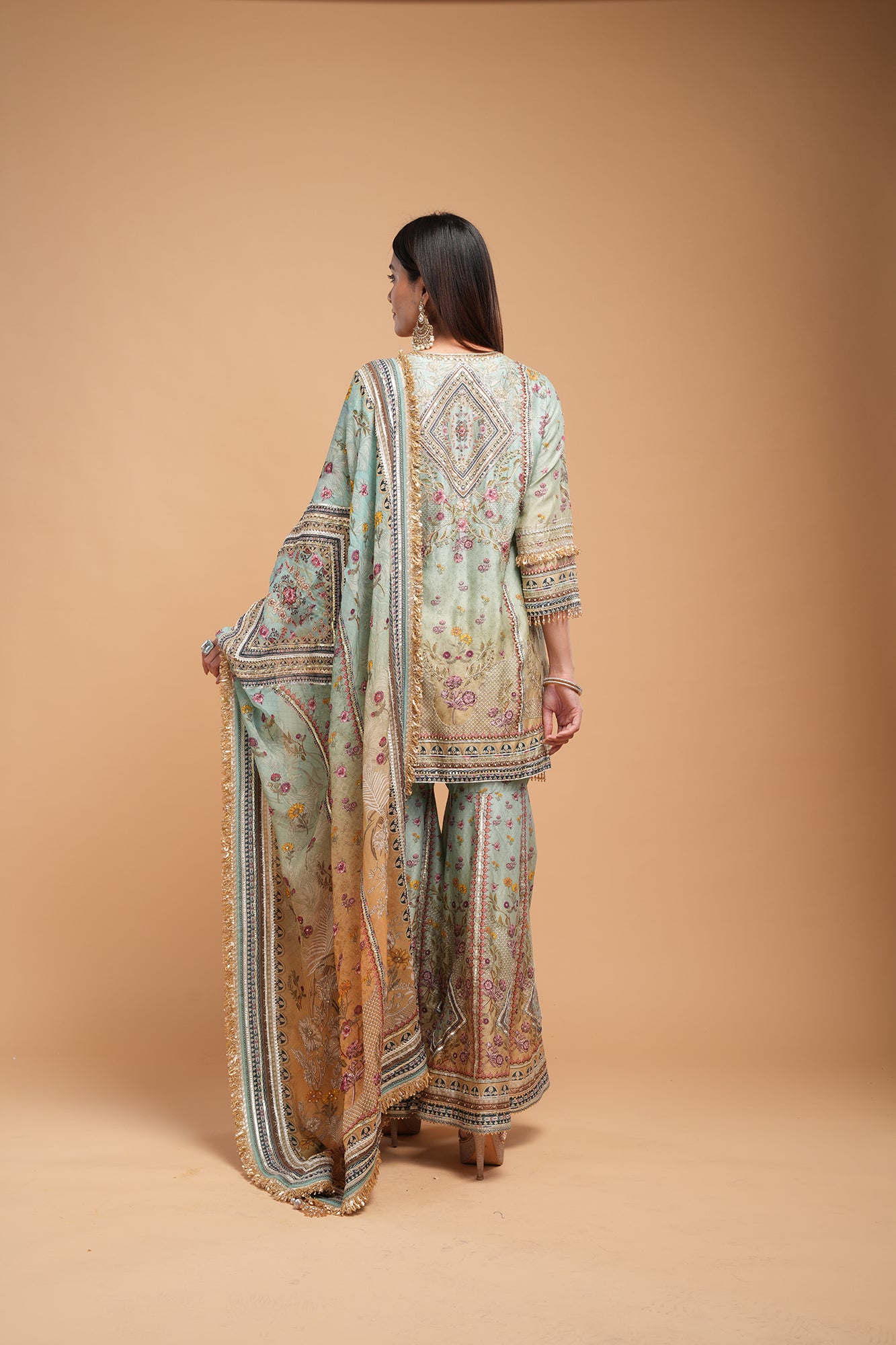 Aqua Color Sharara Set