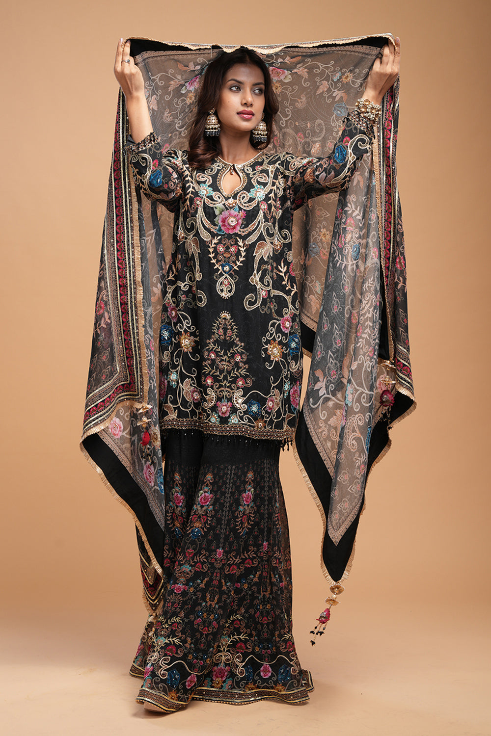 Black Sharara Set