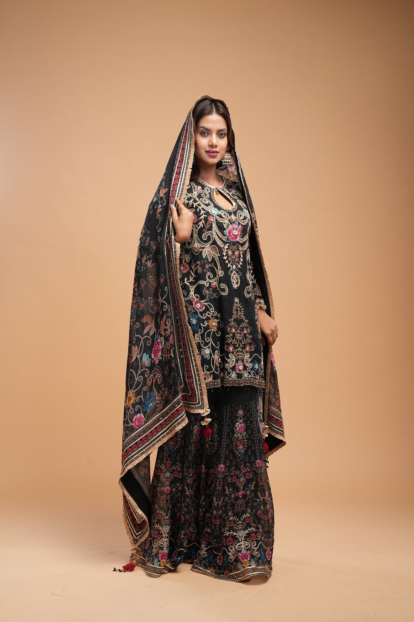 black-color-sharara-6