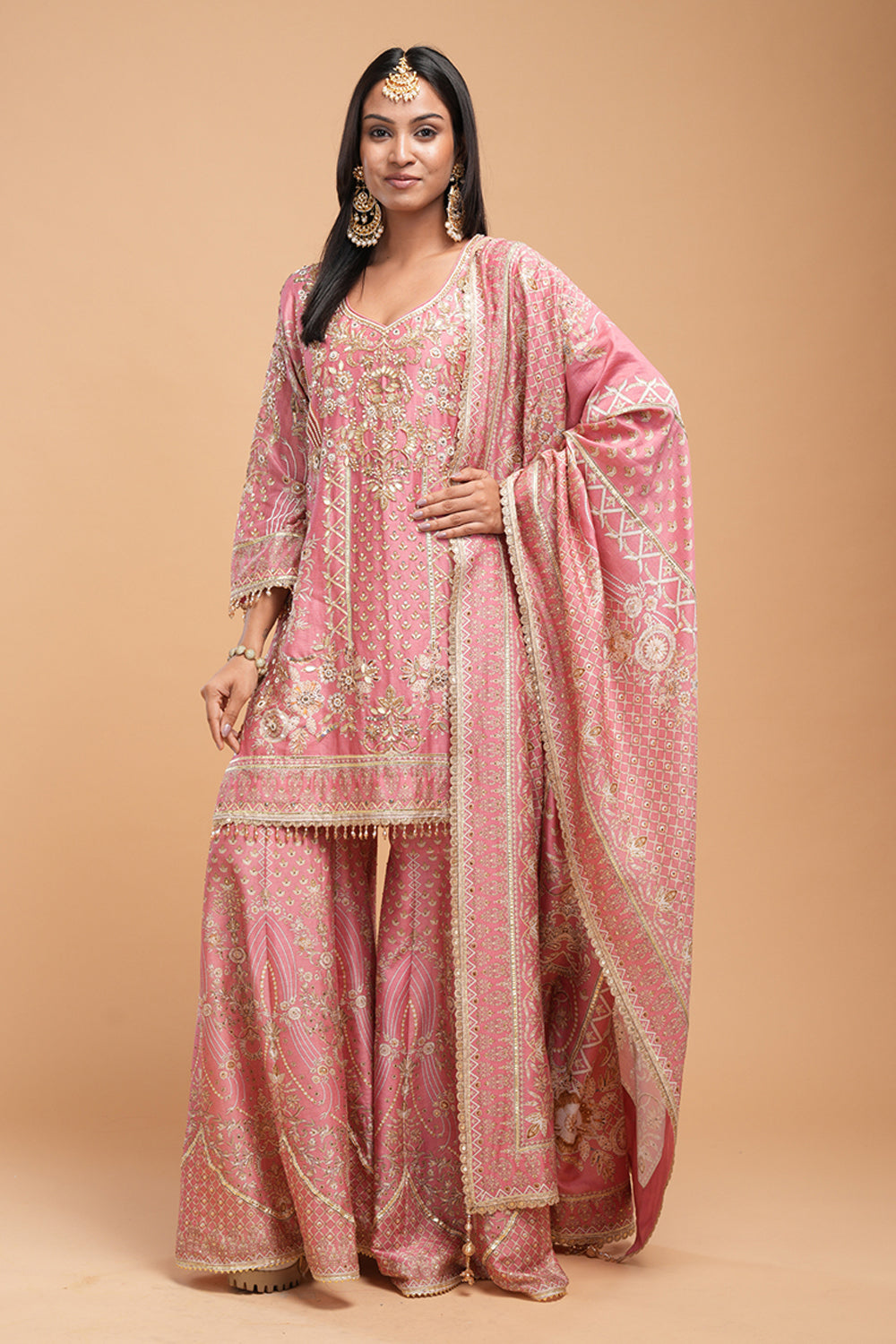 Pale Pink Sharara Set