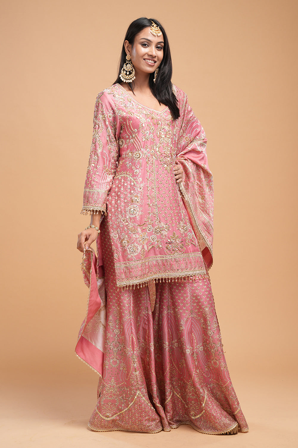 Pale Pink Sharara Set