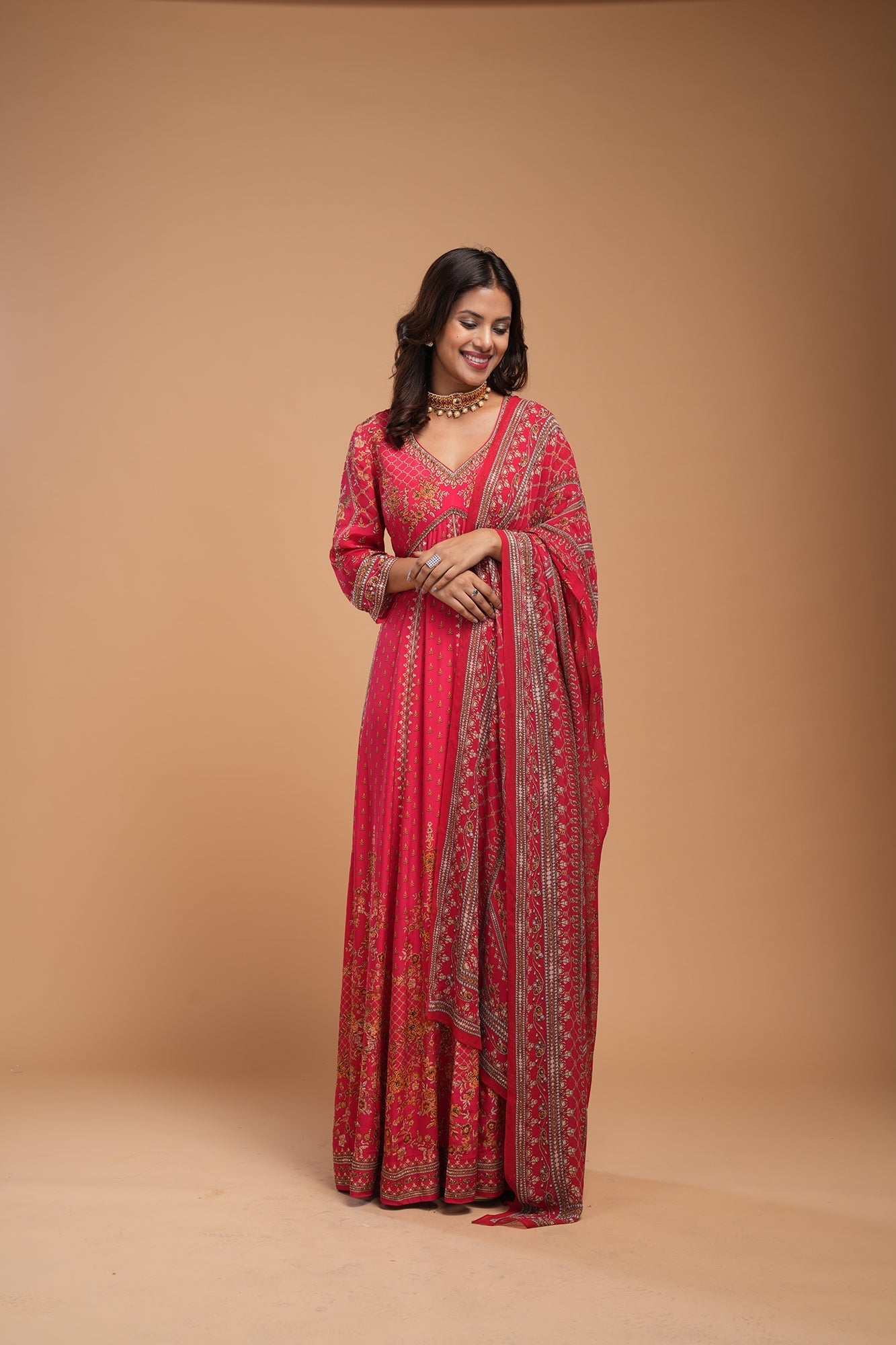 Red-Color-Anarkali-Suit-Set