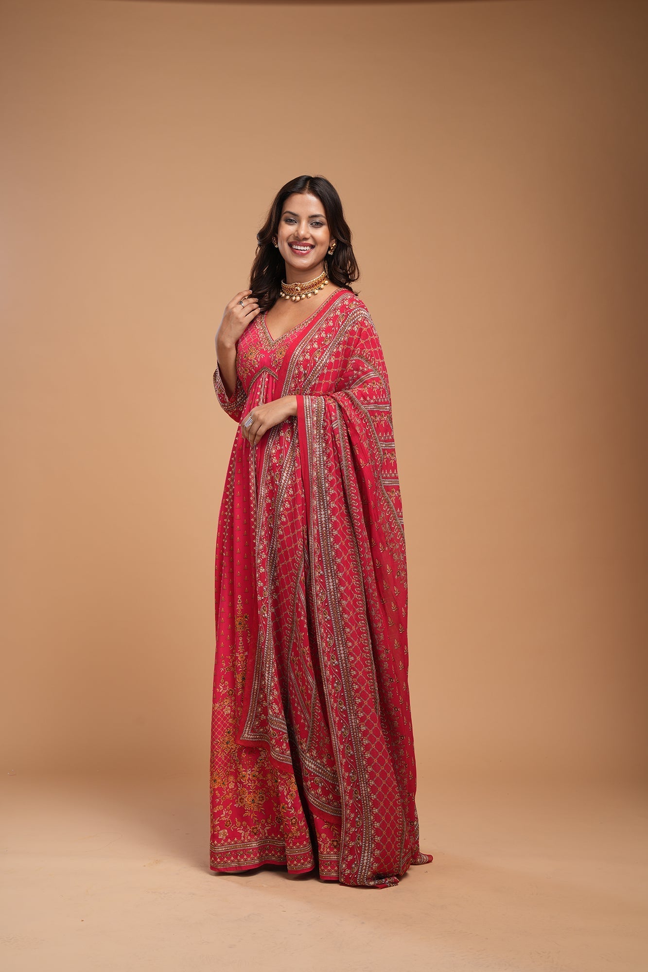 Red-Color-Anarkali-Suit-Set