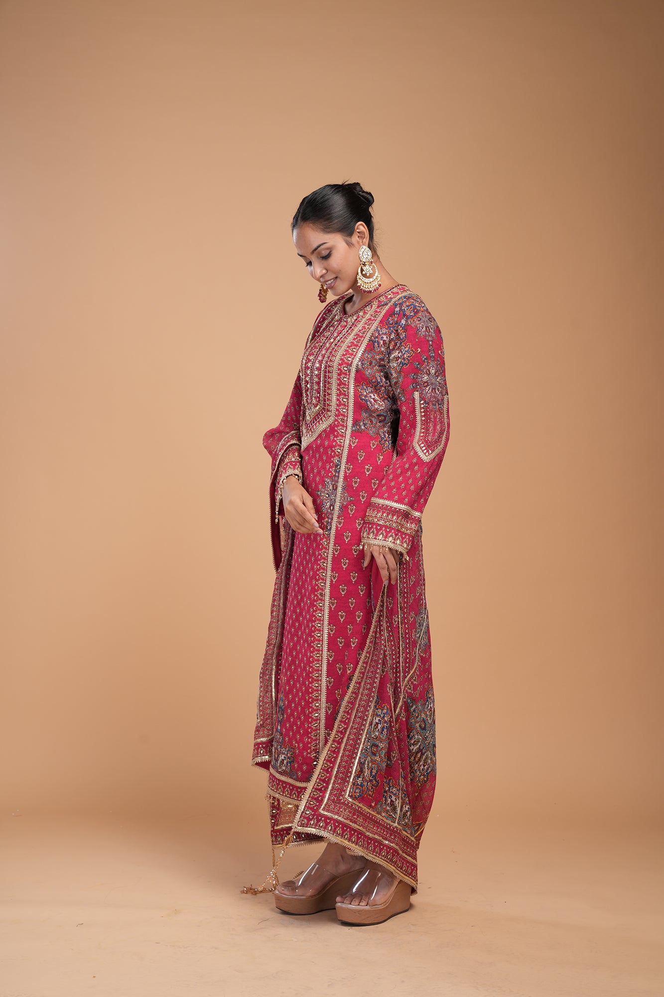 Fuchsia-Color-Suit-Set