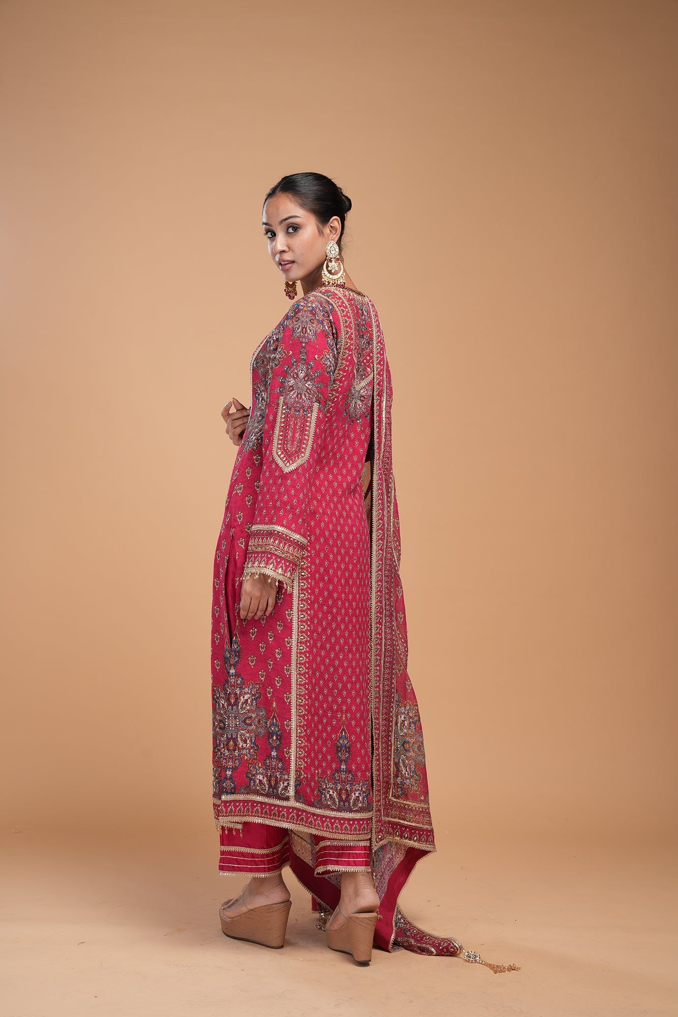 Fuchsia-Color-Suit-Set