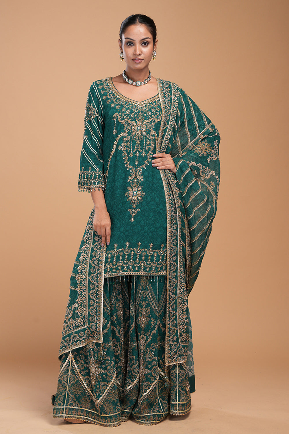 Teal Sharara Set