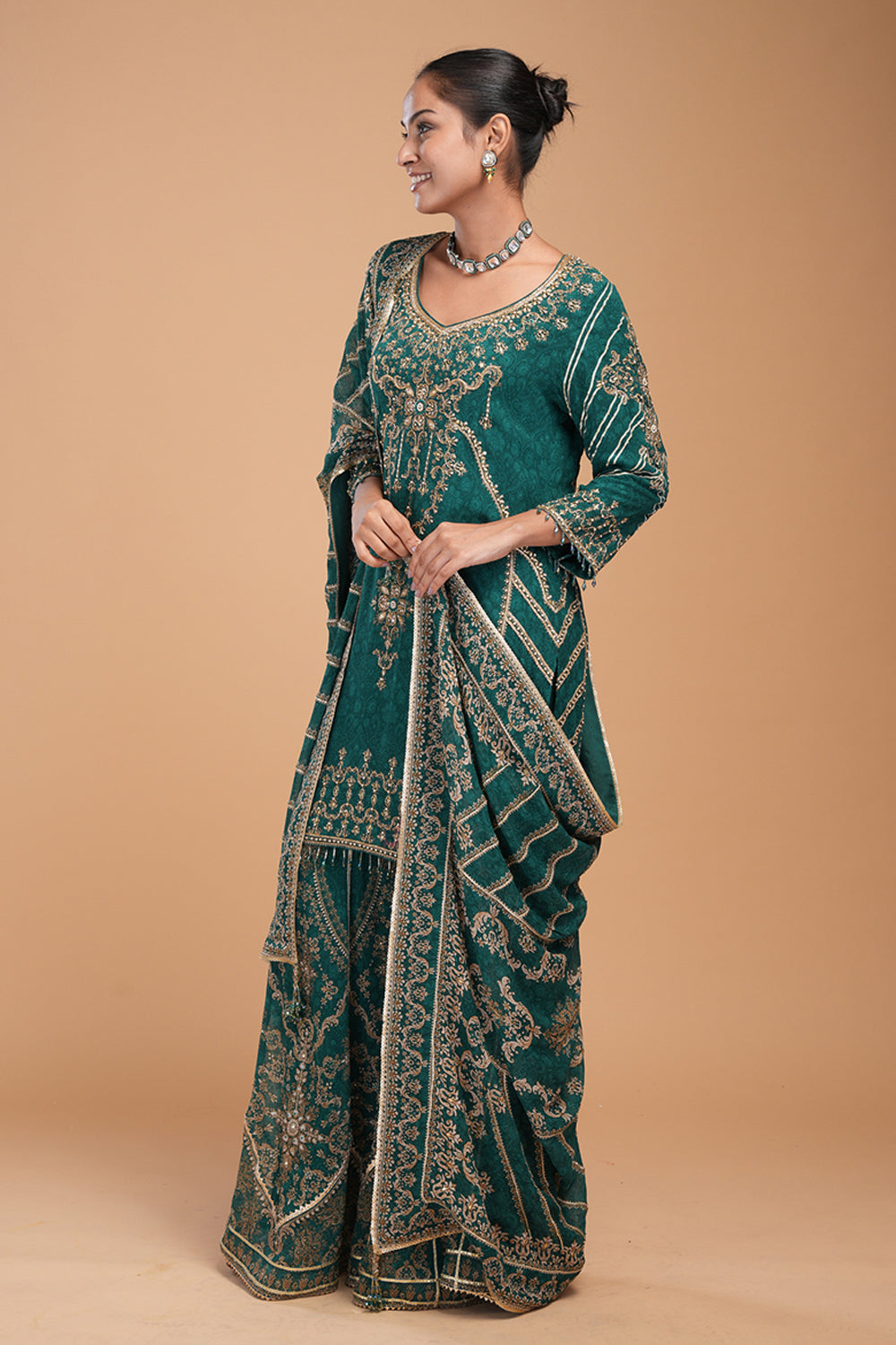 Teal Sharara Set