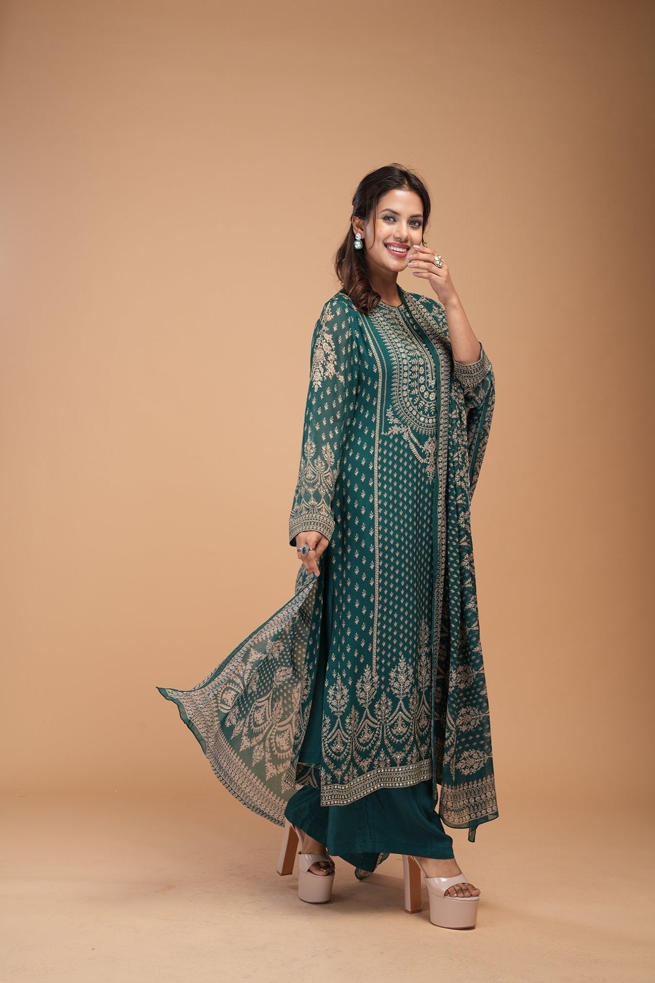 Teal-Color-Kurta