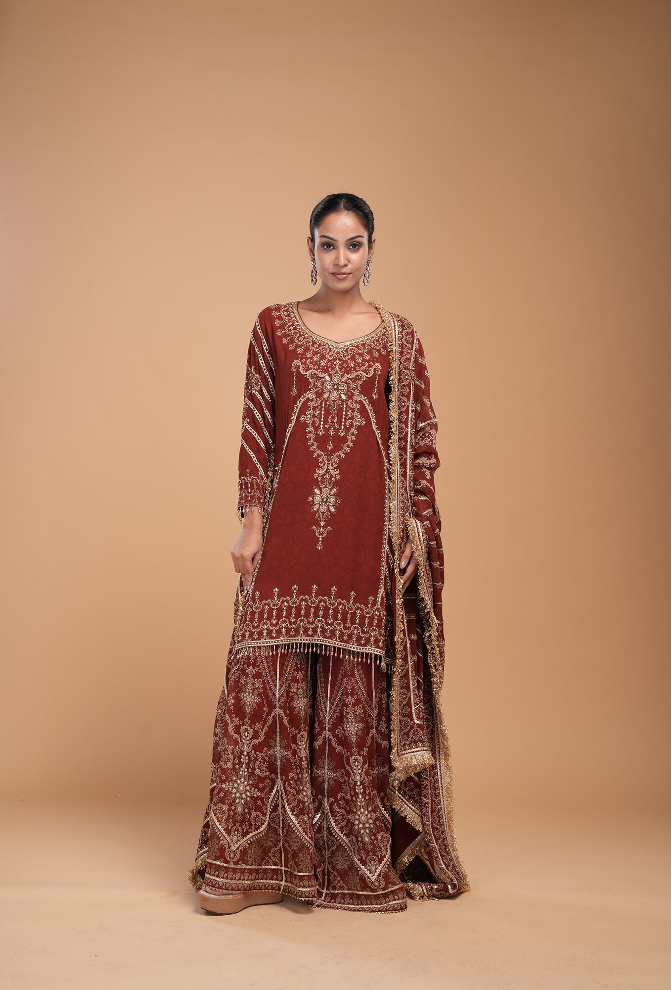 maroon-color-sharara-6