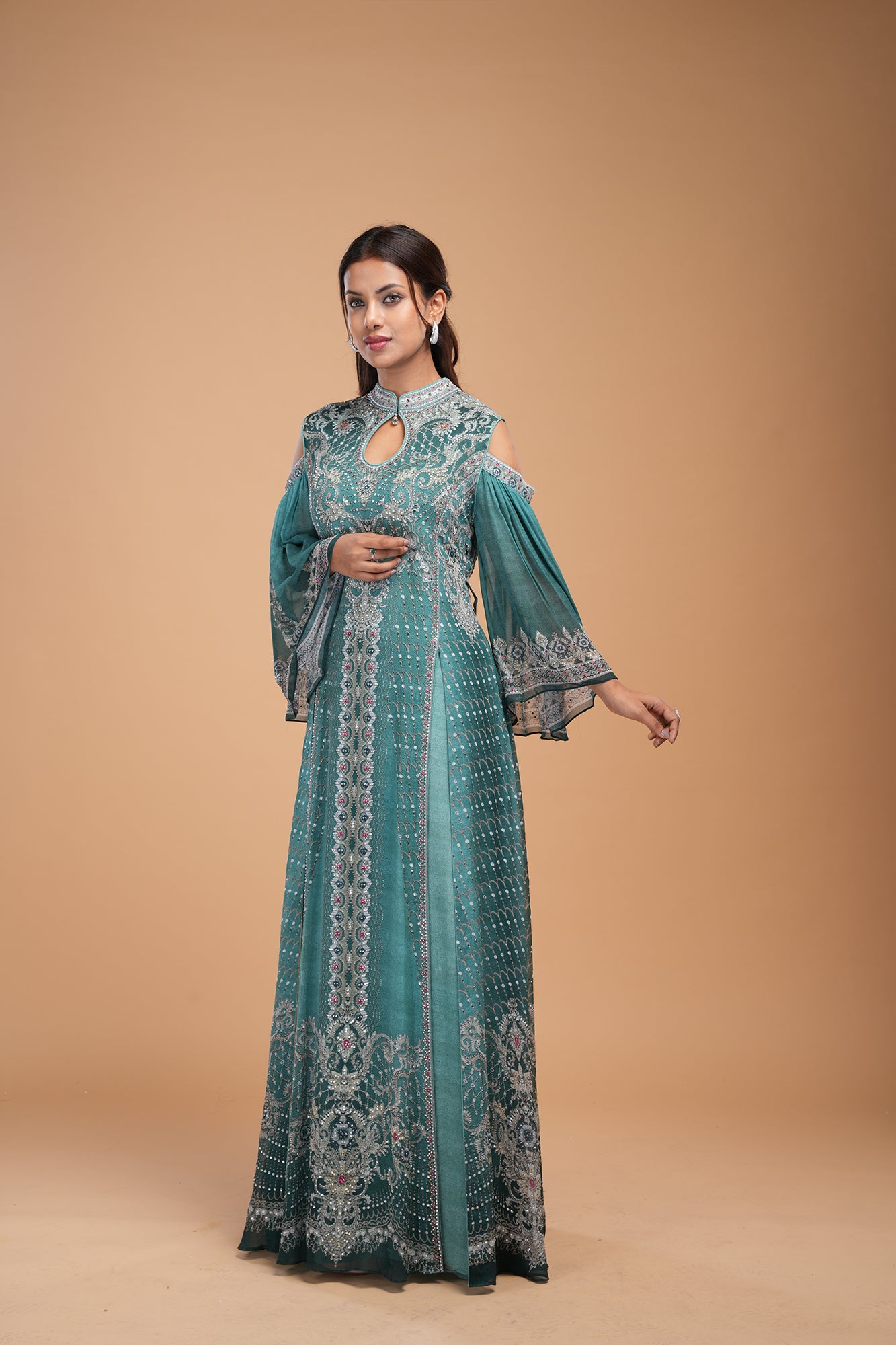 Teal Color Kaftan