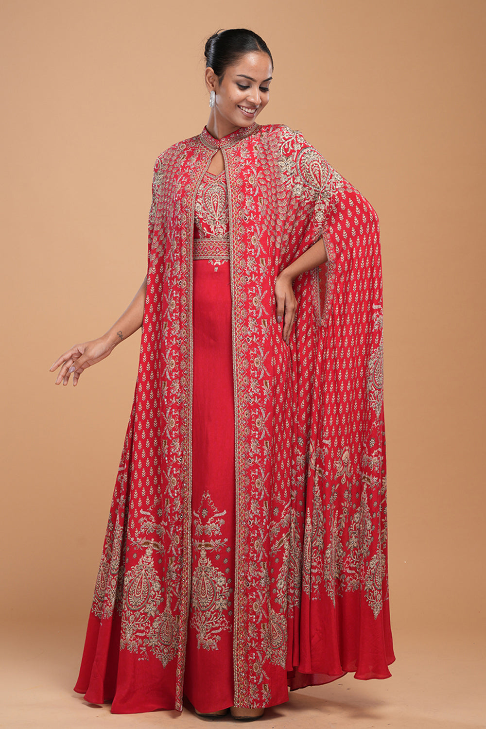 Red Printed Kaftan