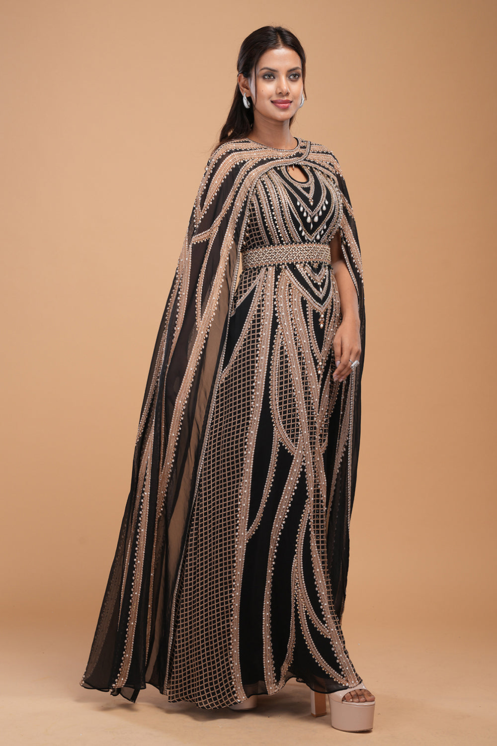 Black And Gold Kaftan