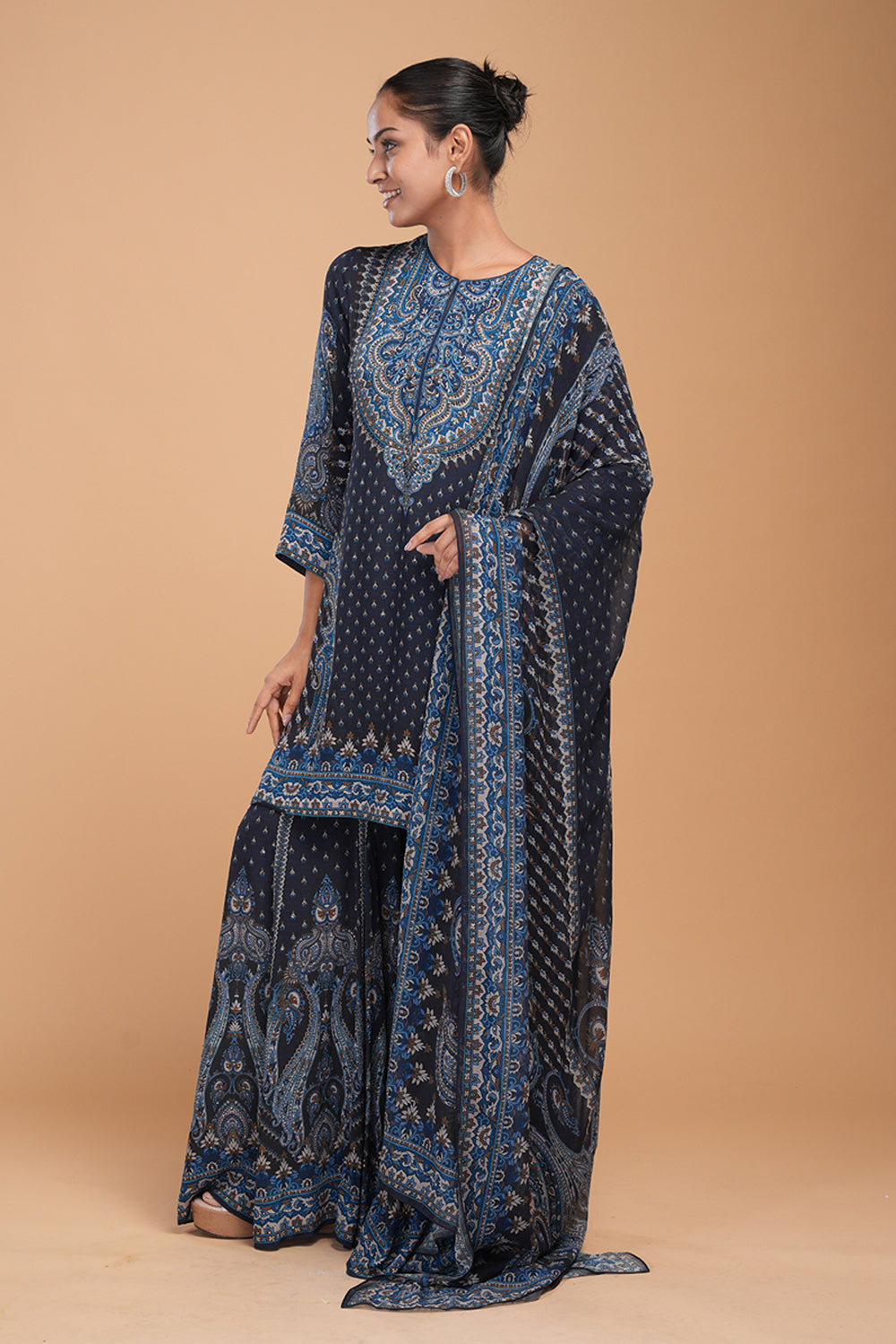 Navy Blue Sharara